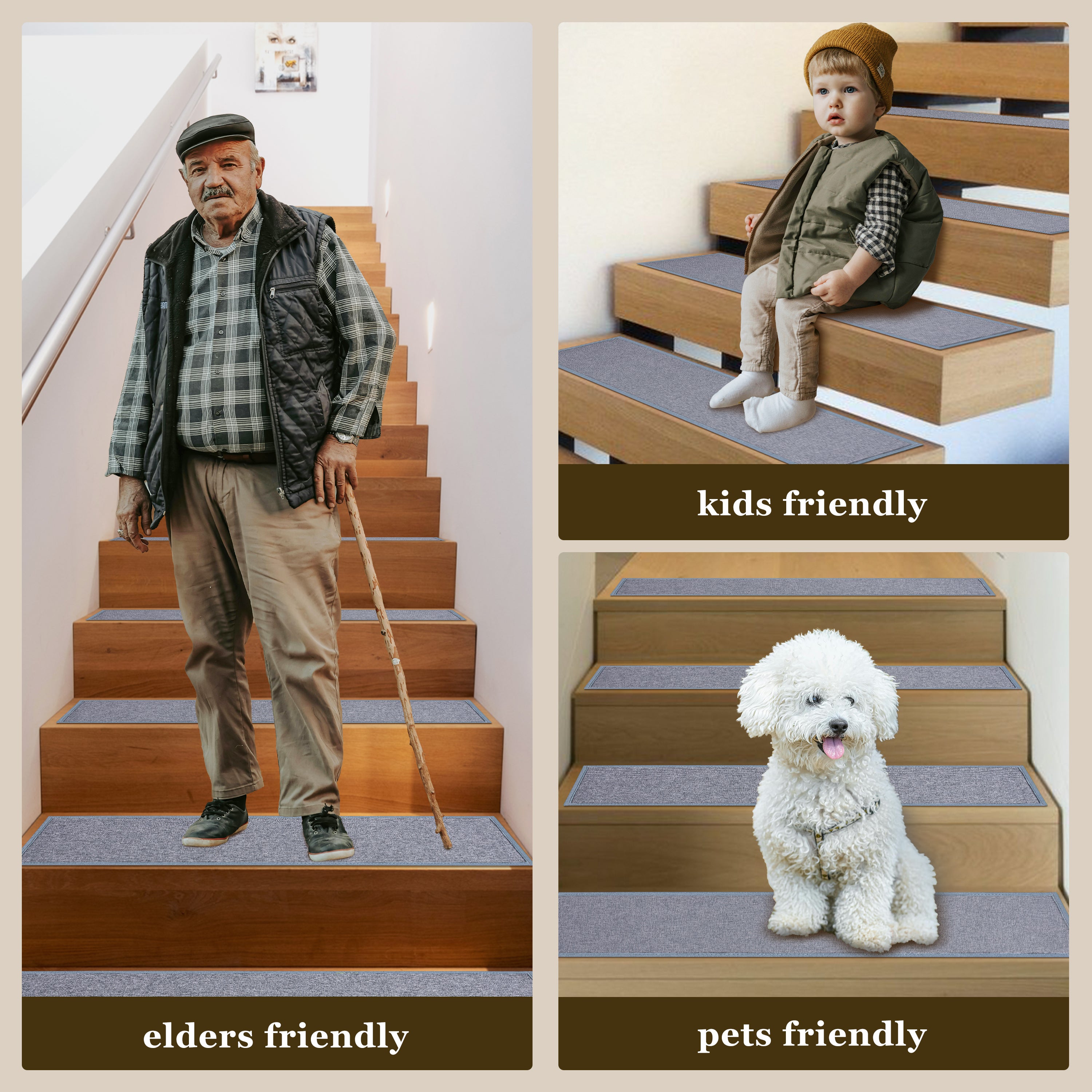 Grey stair mats