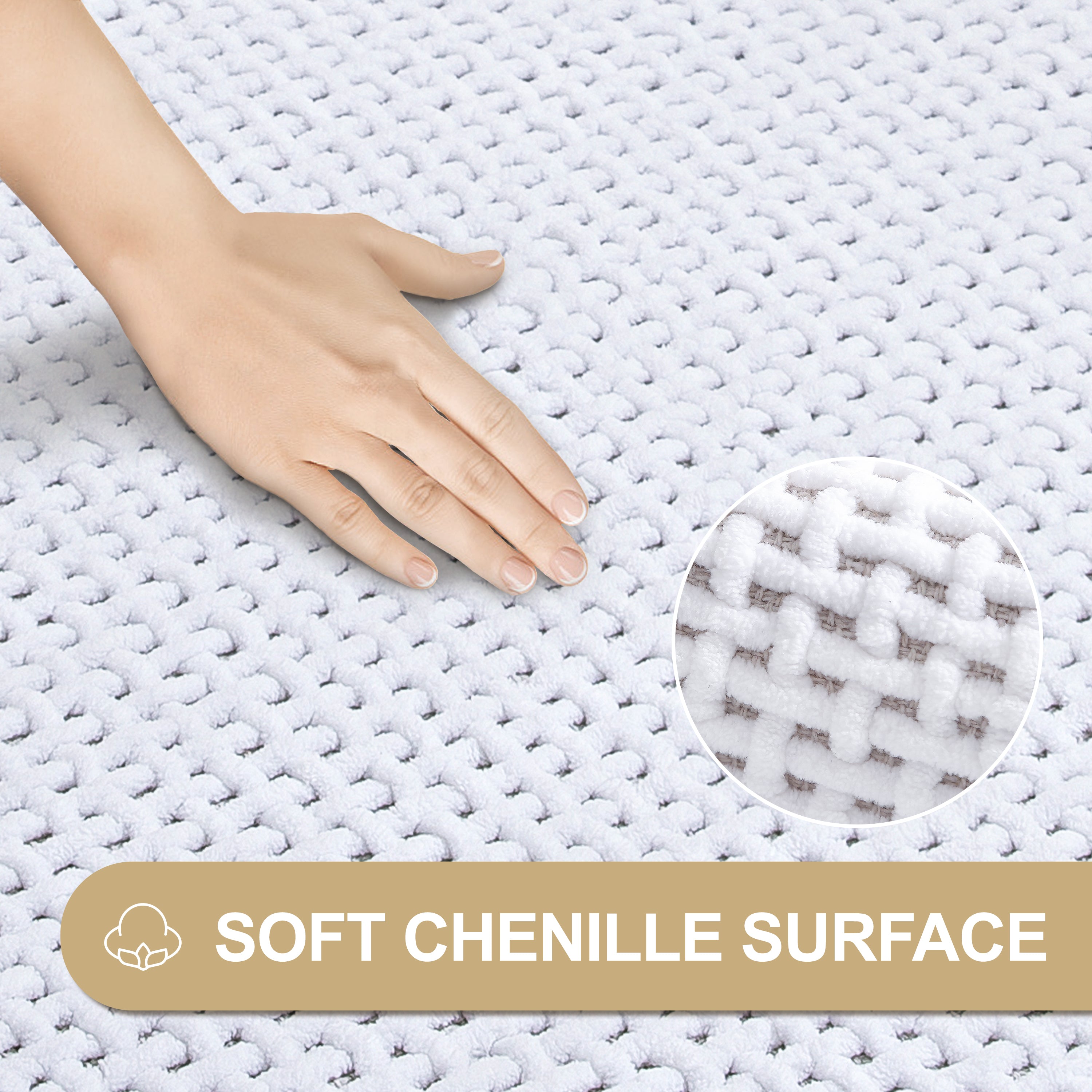 Chenille bathroom mat